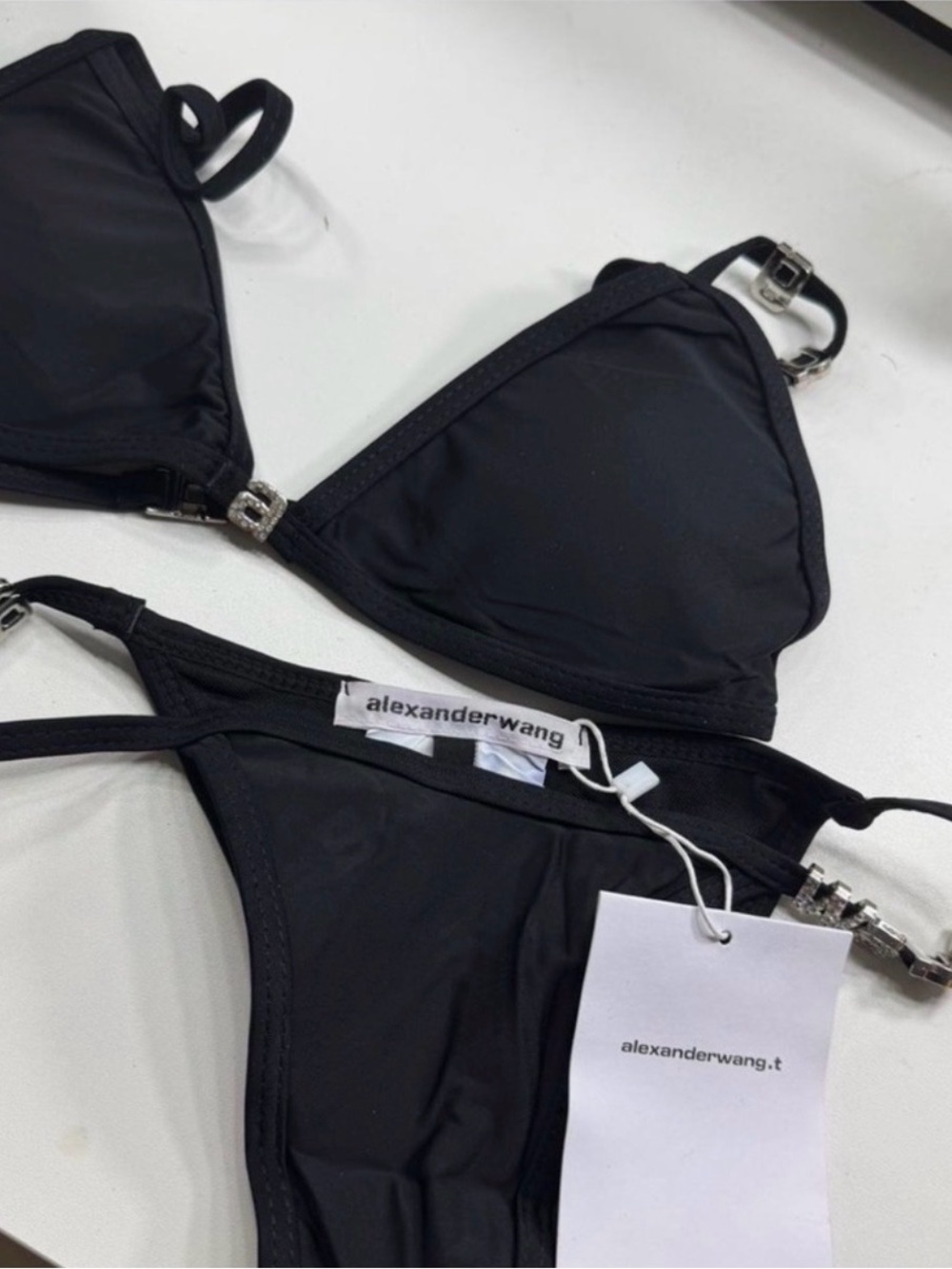 Alexander Wang Black Triangle String Bikini
